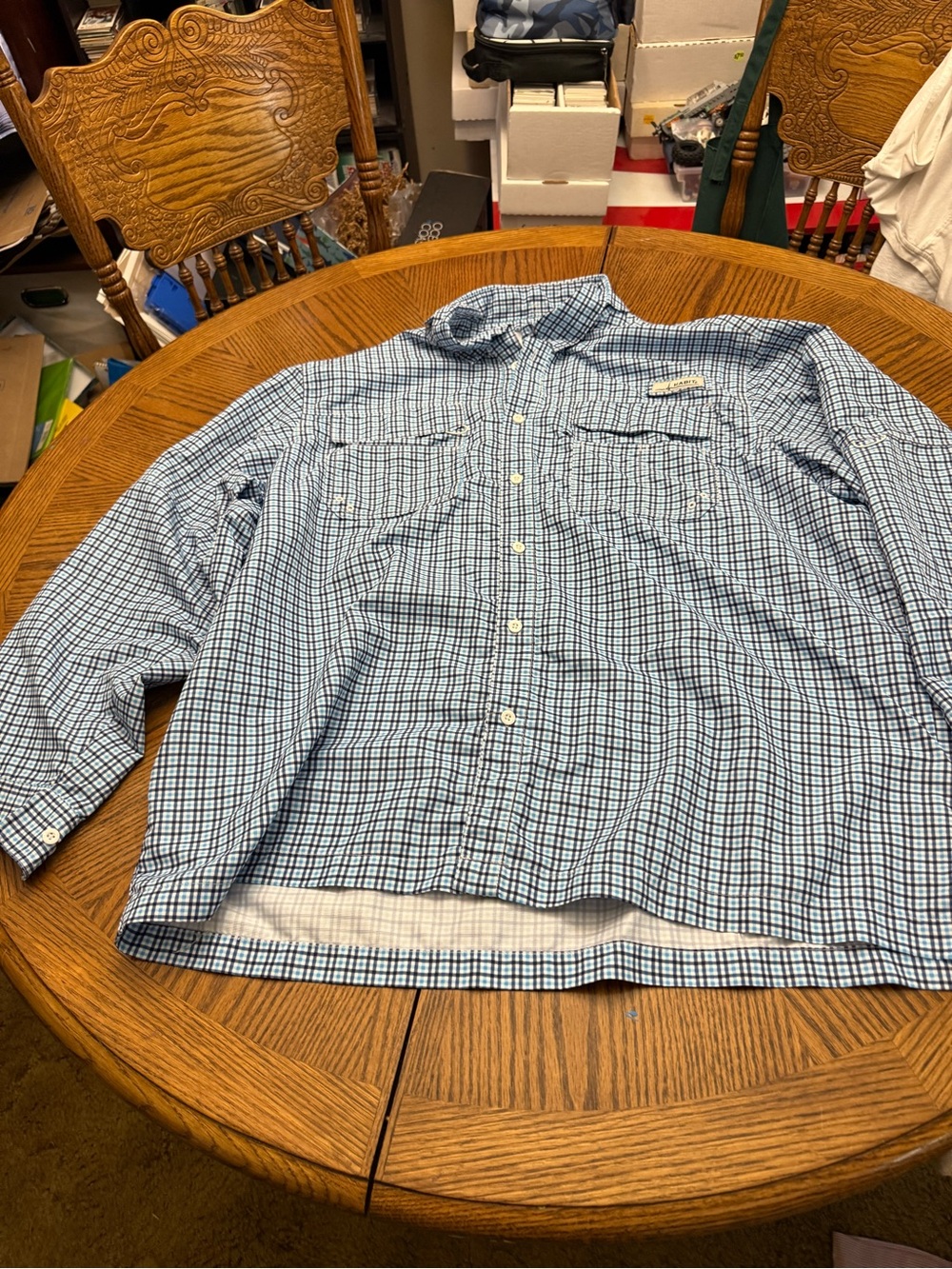 Habit Performmanve Men's Blue Checked Casual Button-Down Shirt